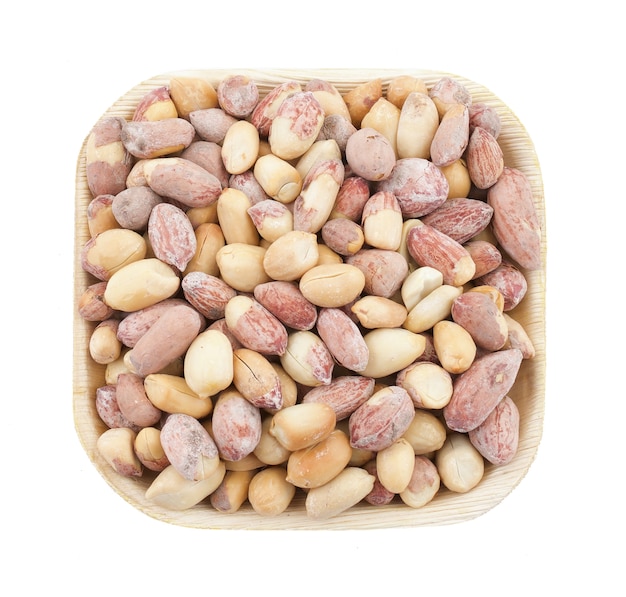 Healthy Roasted Salted Peanuts on White Background