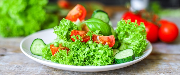 Healthy salad vegetables leaves mix