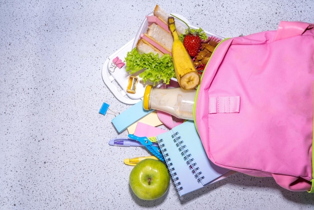 Photo healthy school lunch box