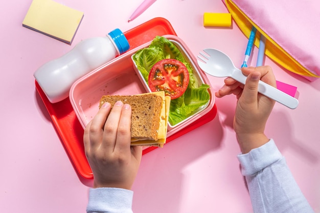 Photo healthy school meal concept
