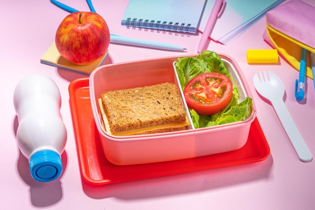 Photo healthy school meal concept