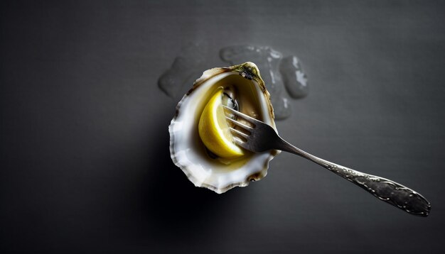 Healthy seafood meal on crockery plate generated by AI