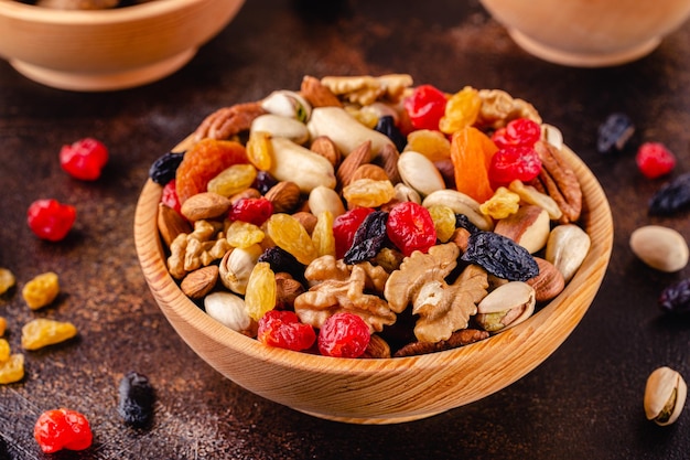 Healthy Snack of Nuts and Dried Fruit