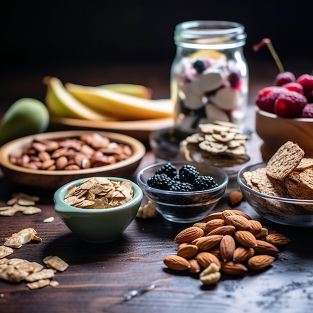 Healthy Snacks in kitchen table