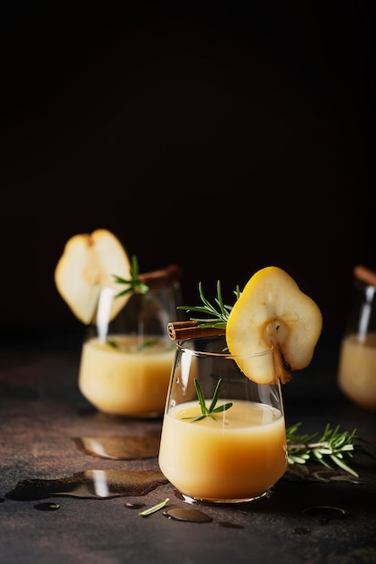 Healthy soft drink with pears