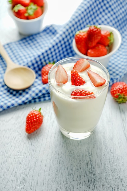 Healthy strawberry yogurt