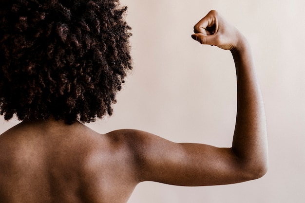 Photo healthy and strong black woman