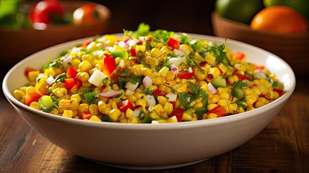 Photo healthy summer corn salad