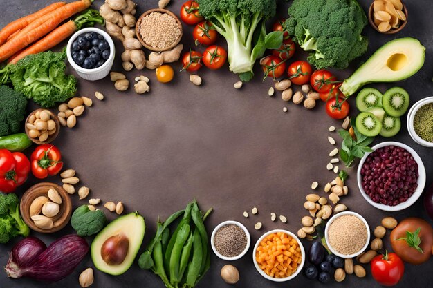 Фото Выбор здоровой суперпродовольствия концепция здоровой пищи вегетарианская и веганская еда овощи 23