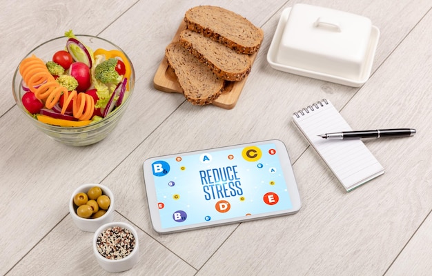 Healthy Tablet Pc samenstelling concept concept