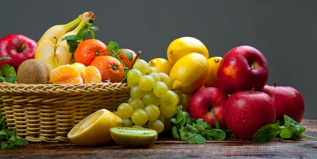 Healthy and tasty fruits and vegetables