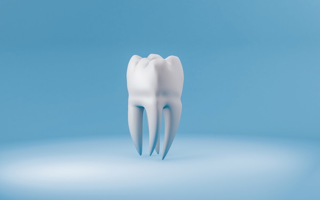 Healthy tooth concept on blue