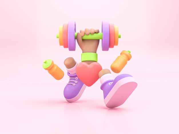 Healthy training 3D render