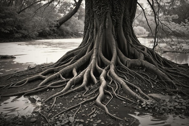 Premium AI Image | Healthy Tree Root Structure
