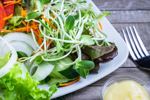 Healthy vegetable salad on the table