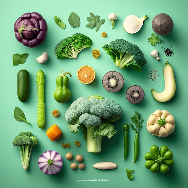 Healthy vegetables images with clean simple background for banner design