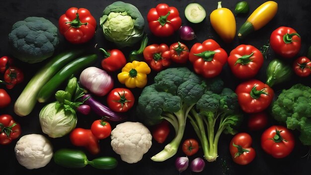 Фото Здоровые овощи на старом темном фоне