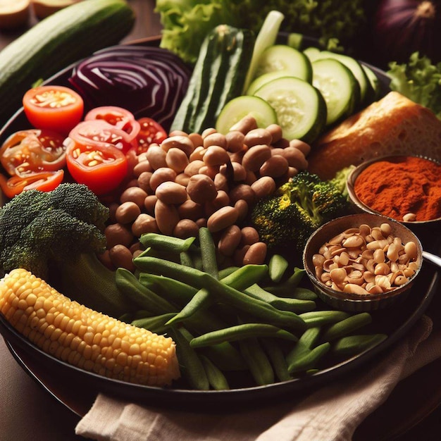 Foto cena vegetariana sana