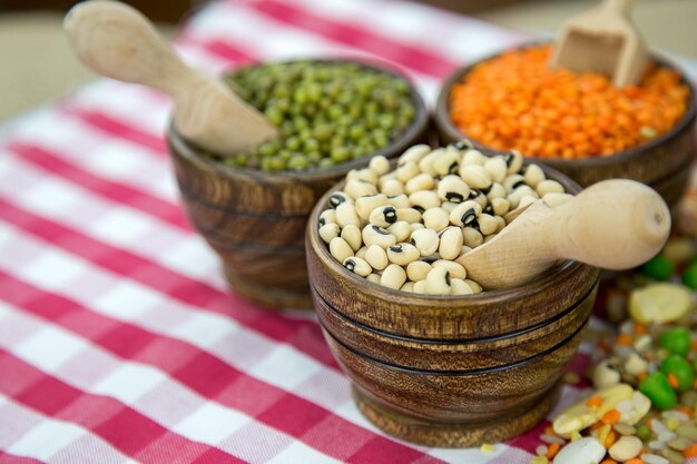 Healthy Vegetarian Natural Raw Food Legumes Uncooked