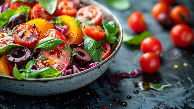 Foto ciotola di insalata vegetariana sana