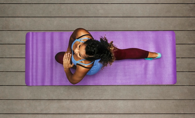 Healthy woman doing yoga