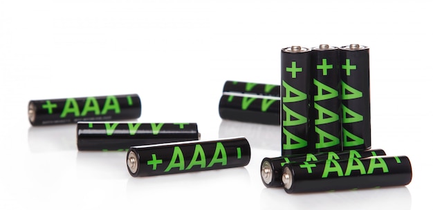 Photo heap of aaa batteries