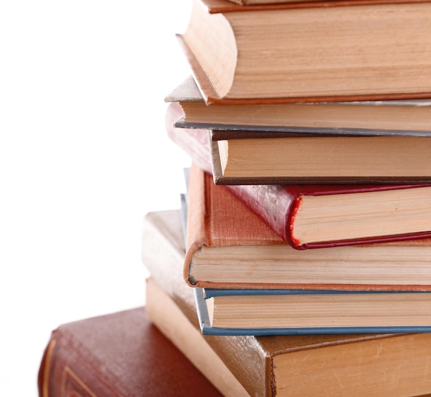 Heap of books isolated on white