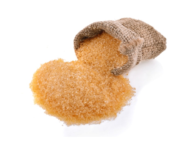 Heap of brown sugar isolated