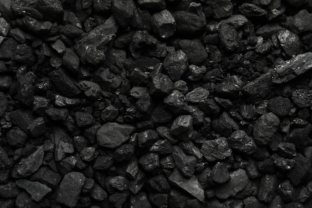 Heap of coal as background top view