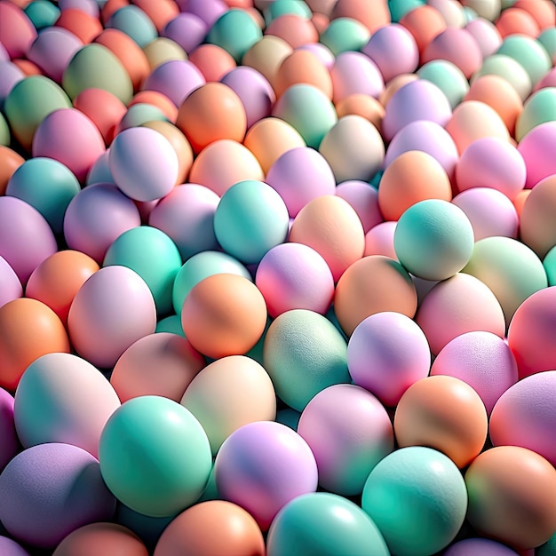 Heap of colorful pastel eggs Background for banners web