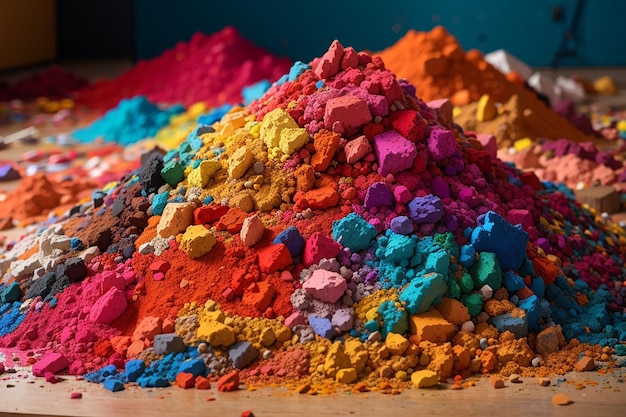 Heap of colourful bright dry colours