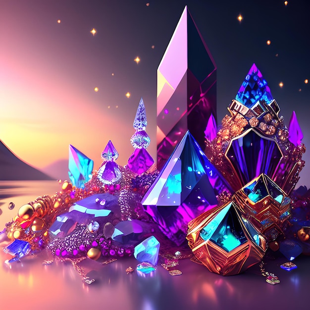 a heap of crystals and jewels