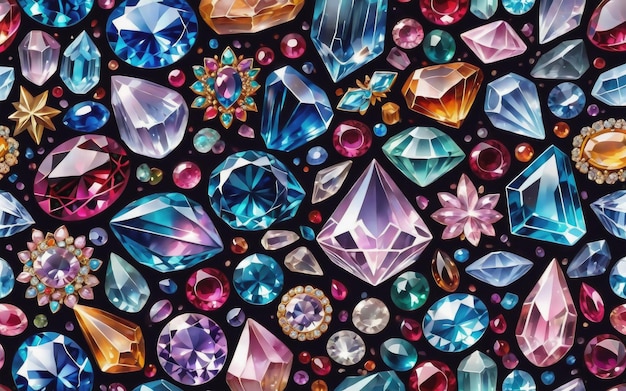 a heap of crystals and jewels