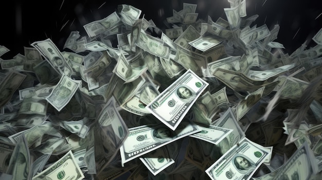 Heap of dollars money background