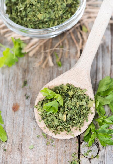 Heap of dried parsley