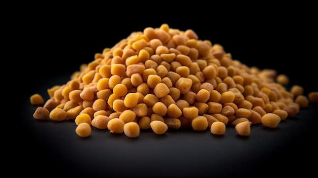 heap of dried yellow pea isolated