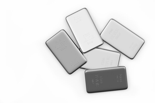 Heap of flat silver bars