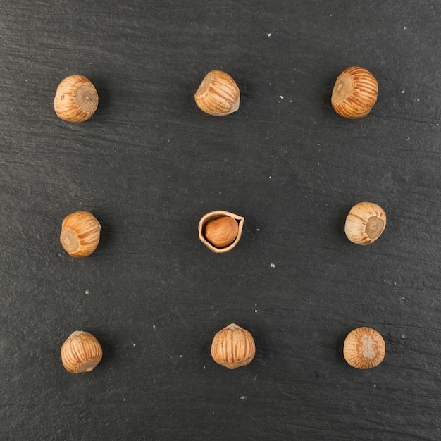 Heap of Hazelnuts in Shell