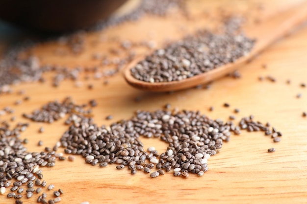 Heap organic chia seeds