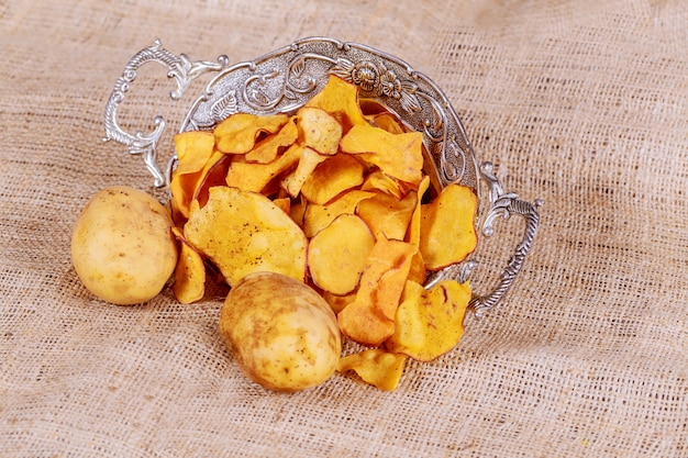 Heap of Paprika Potato Chips background