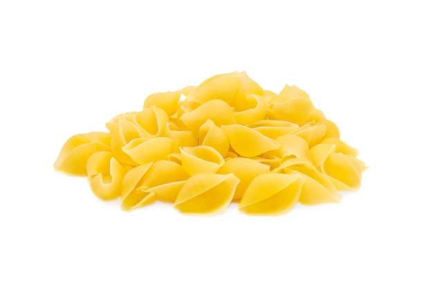 Heap of pasta isolated on white