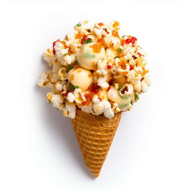 Heap of Popcorn on white background