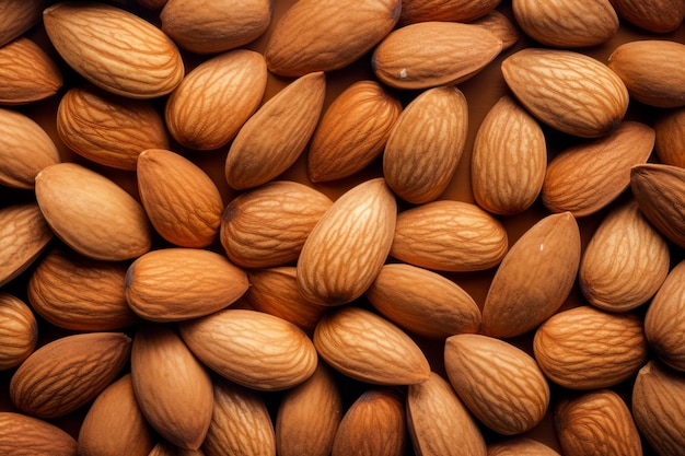 Heap of Raw Almonds with Skins