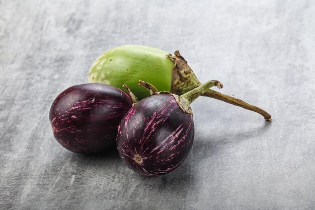 Heap of raw asian baby eggplant