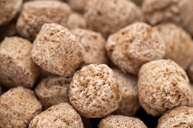 Heap of rye bran close-up. diet food