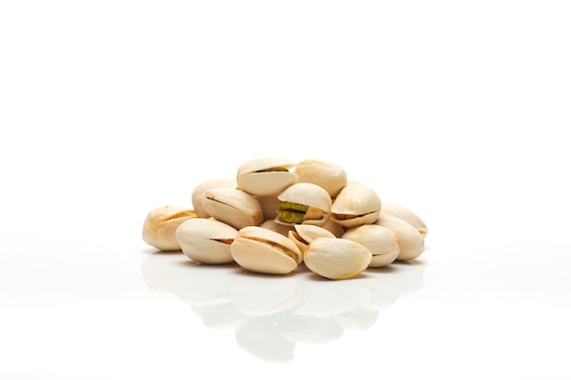 Heap of salted pistachio nuts