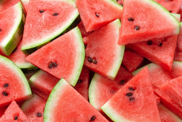 Heap of sliced watermelon