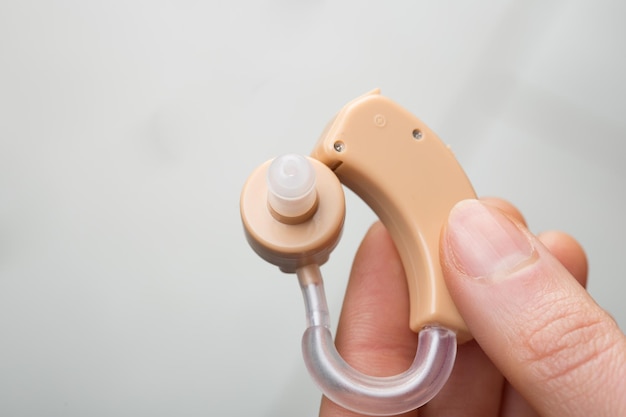 Hearing Aid Closeup in a hand