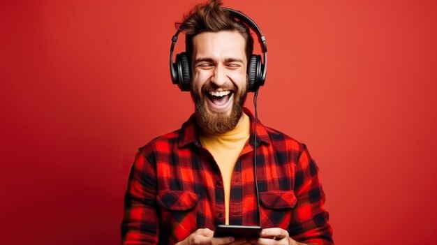 Photo hearing hipster listening to music listening music listen music guy mp3