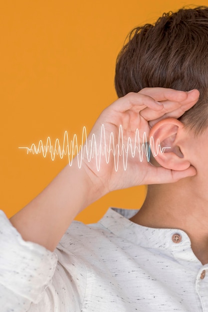 Foto progettazione del collage di problemi di udito